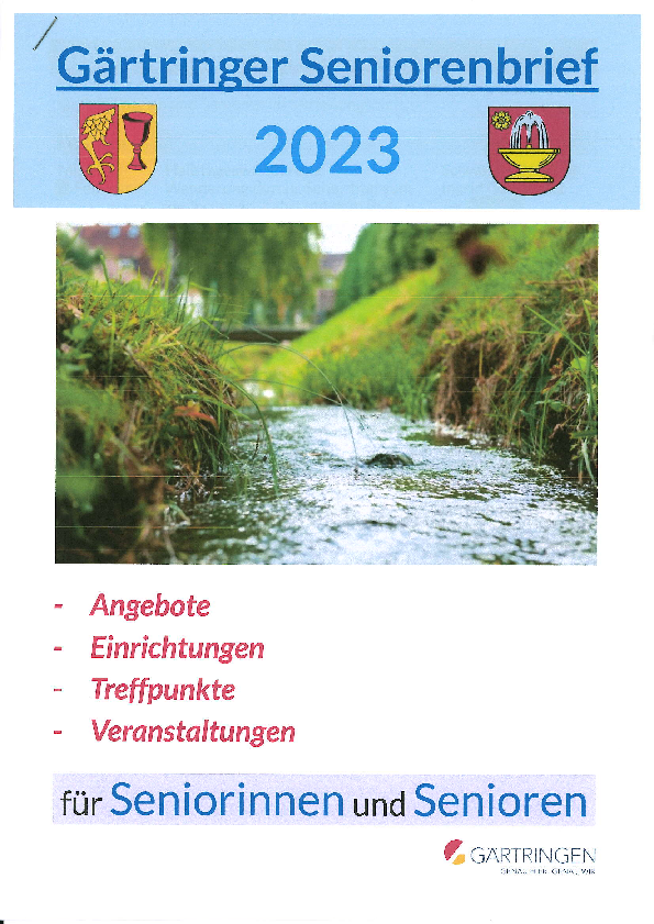 Titelblatt Gärtringer Seniorenbrief 2023