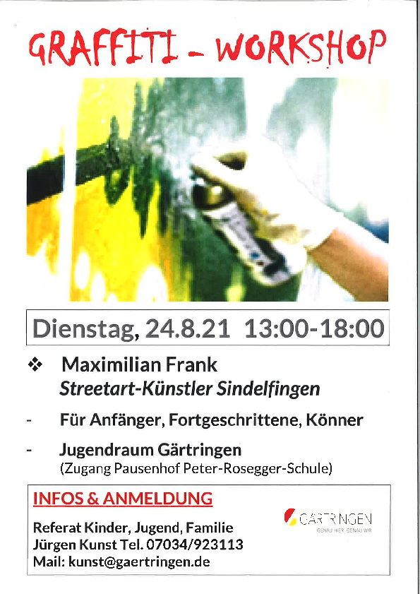 Plakathinweis Graffiti Workshop