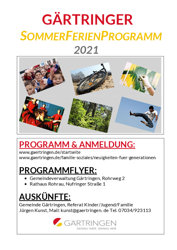 Sommerferienprogrammheft