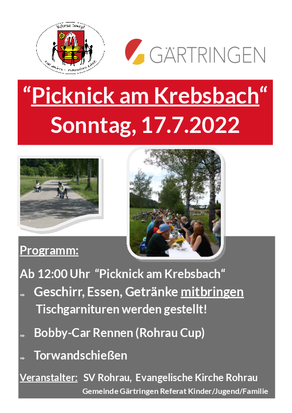 Plakathinweis Picknick 17 Juli 2022