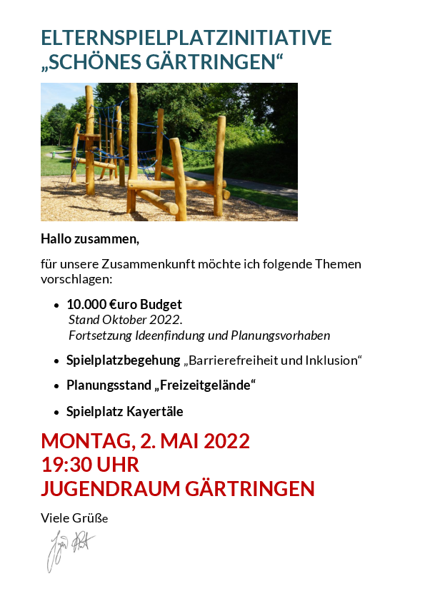 Plakathinweis Treffen 2. Mai 2022